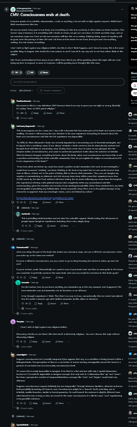 Public Reddit debate about whether consciousness ends at death